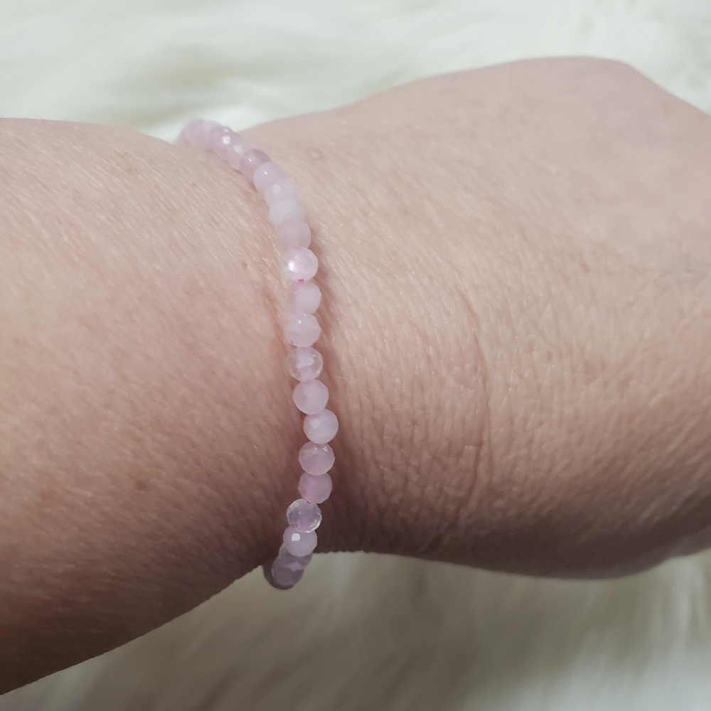 4mm faceted rose quartz bracelet